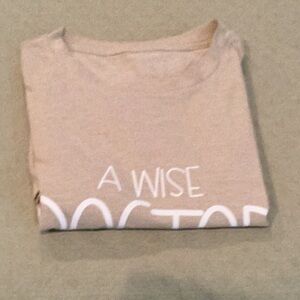 Light Pink Graphic Tee with Doctor Quote. H